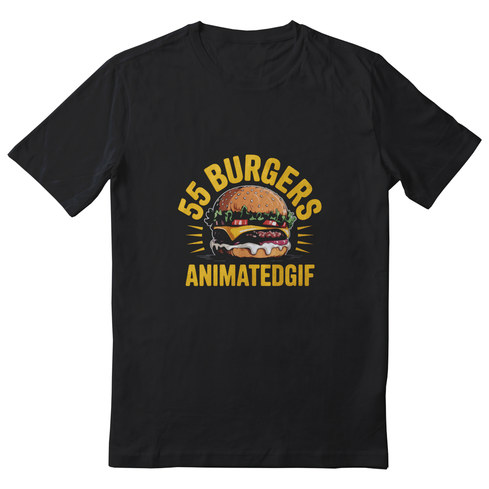 ANIMATEDGIF Juicy California cheeseburger with white highlights shirt
