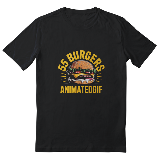 ANIMATEDGIF Juicy California cheeseburger with white highlights shirt