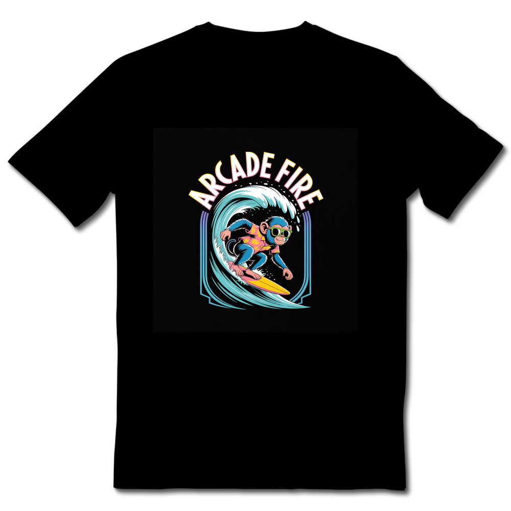 Arcade Fire surfing monkey shirt