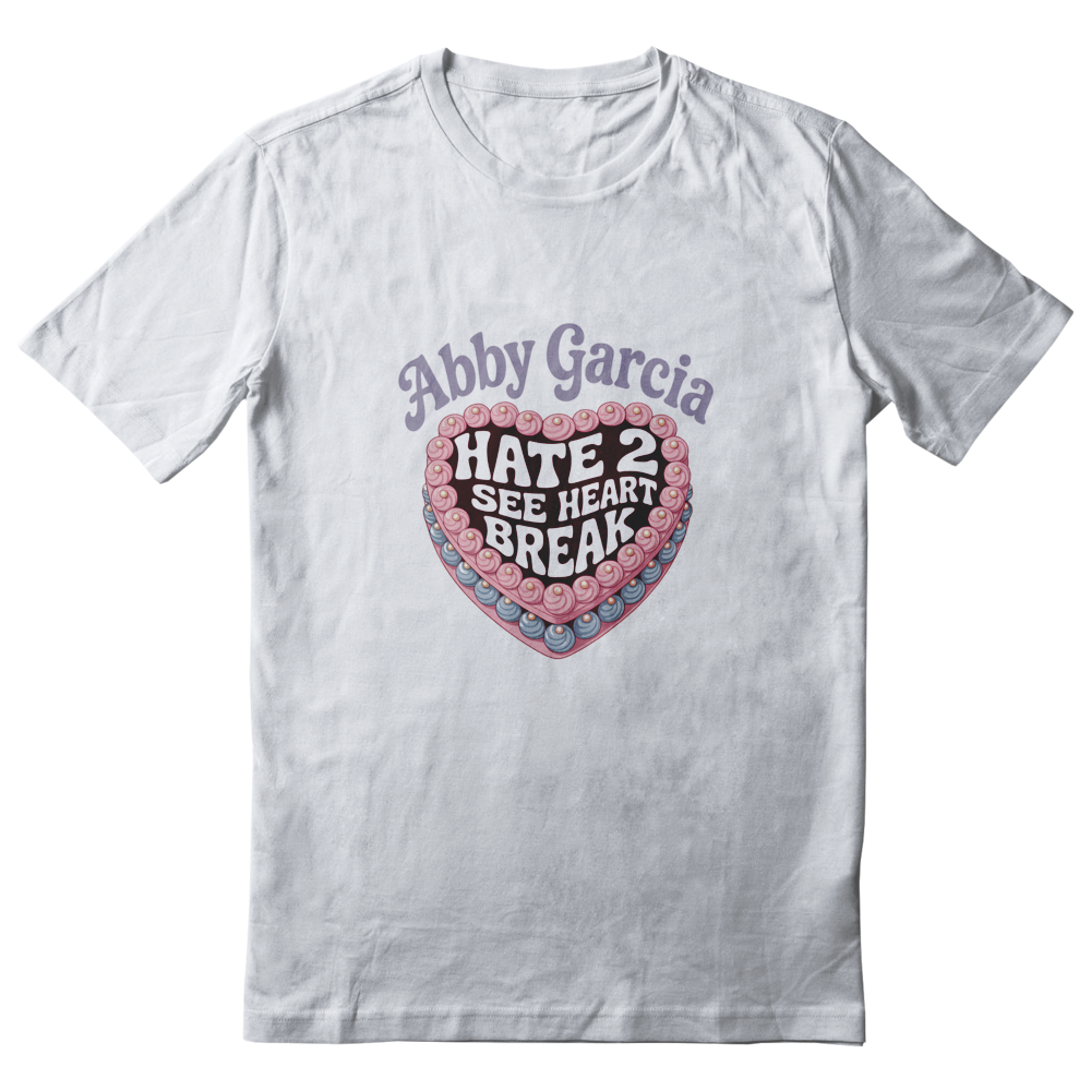 Abby Garcia Vintage style heart shaped cake "hate 2 see ur heart break" shirt