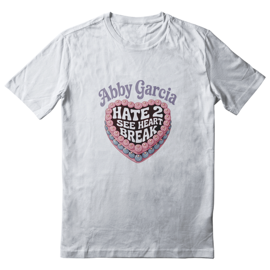Abby Garcia Vintage style heart shaped cake "hate 2 see ur heart break" shirt